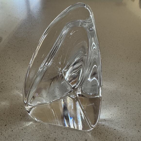 Daum France Freeform Crystal Art Glass Signed MCM Modernist Paperweight 5x3 In - Picture 2 of 8